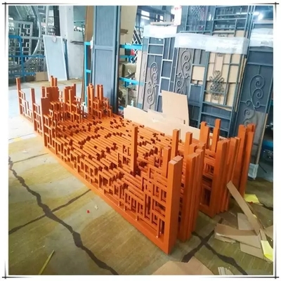 建筑工程仿木紋鋁掛落 中式鋁藝窗花格定制