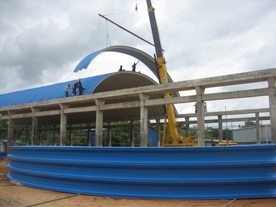 河北彩鋼拱形屋頂,無梁拱頂,鋼結構.